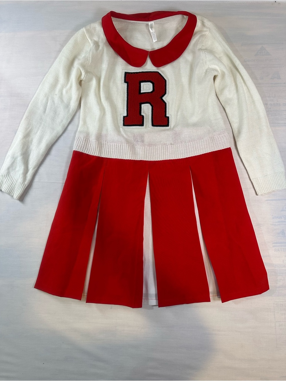 Source Unknown Rydell High Red & White R-Appliqué Pleated Knit Skirt - Kids